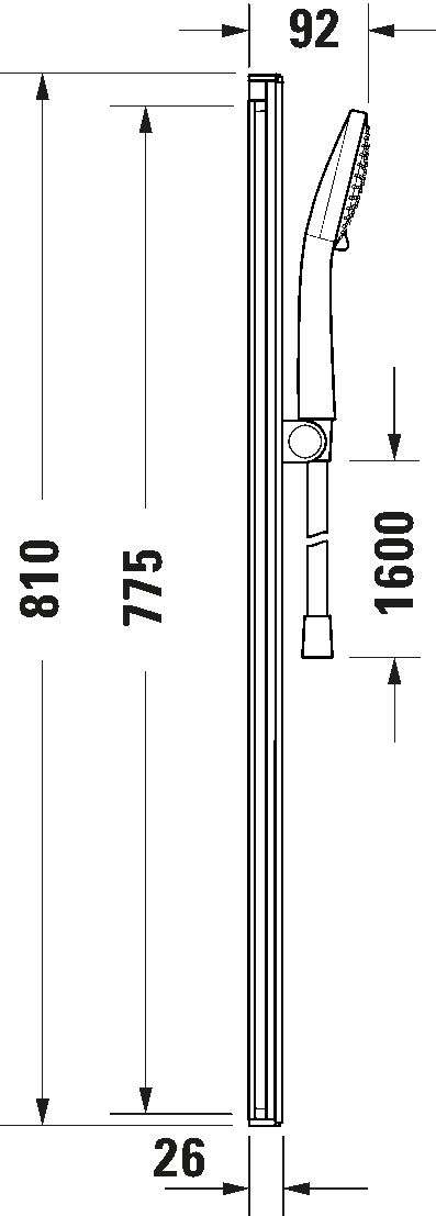 Душевой комплект включая: держатель для душа 800 мм 4