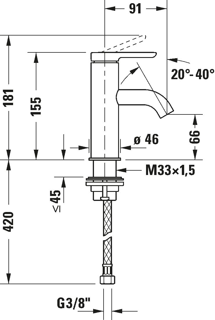 C.1 Однорычажный смеситель для умывальника 5