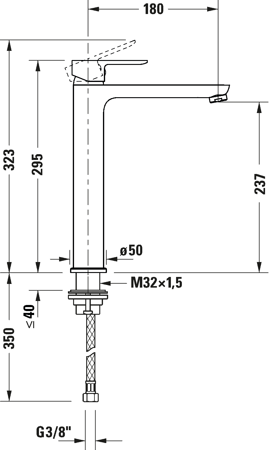 D-Code Однорычажный смеситель для умывальника 5