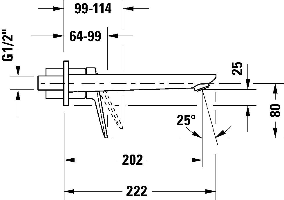 Wave Однорычажный смеситель для раковины скрытого монтажа 18