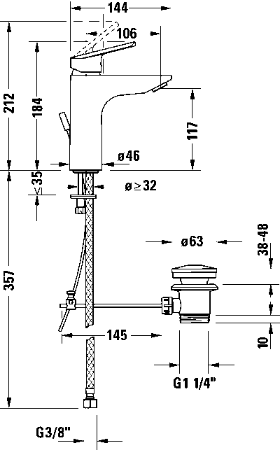 Duravit №1 Однорычажный смеситель для умывальника 6