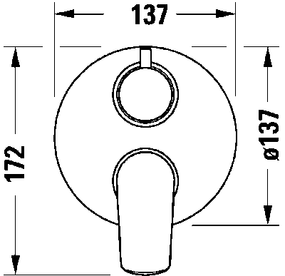 Duravit №1 Однорычажный смеситель  скрытого монтажа с переключателем на 2 потребителя 10