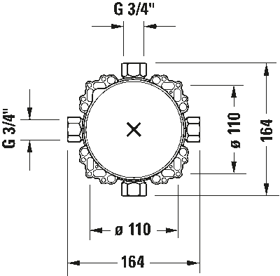 Встройка смесители Bluebox® 3/4“ 6