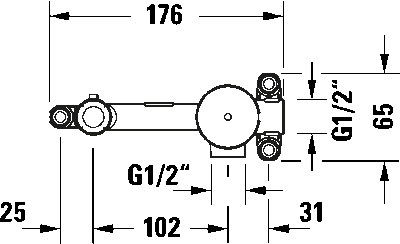 Встройка смесители Базовый комплект однорычажного смесителя для умывальника 5