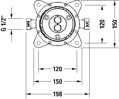 Встройка смесители Базовый комплект напольного однорычажного смесителя для ванны 6