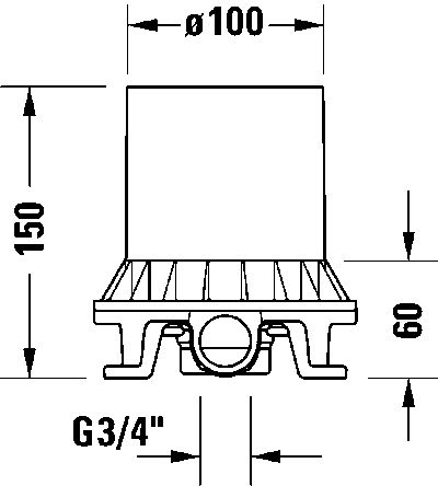 Встройка смесители Базовый комплект напольного однорычажного смесителя для ванны 5