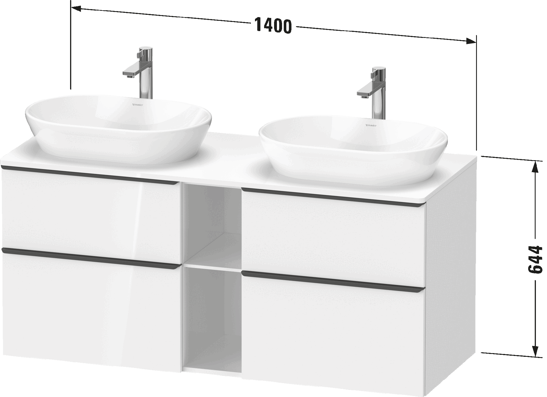 D-Neo Тумба под консольную раковину подвесная B/ 182