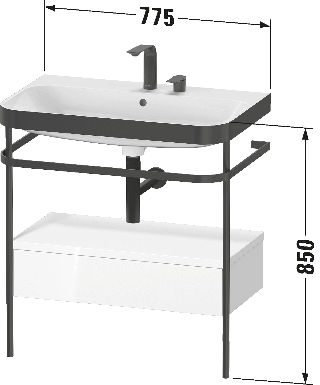 Happy D.2 Комплект c-bonded с металлической консолью и выдвижным ящиком E/N/ 37