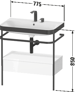 Happy D.2 Комплект c-bonded с металлической консолью и выдвижным ящиком E/N/ 38