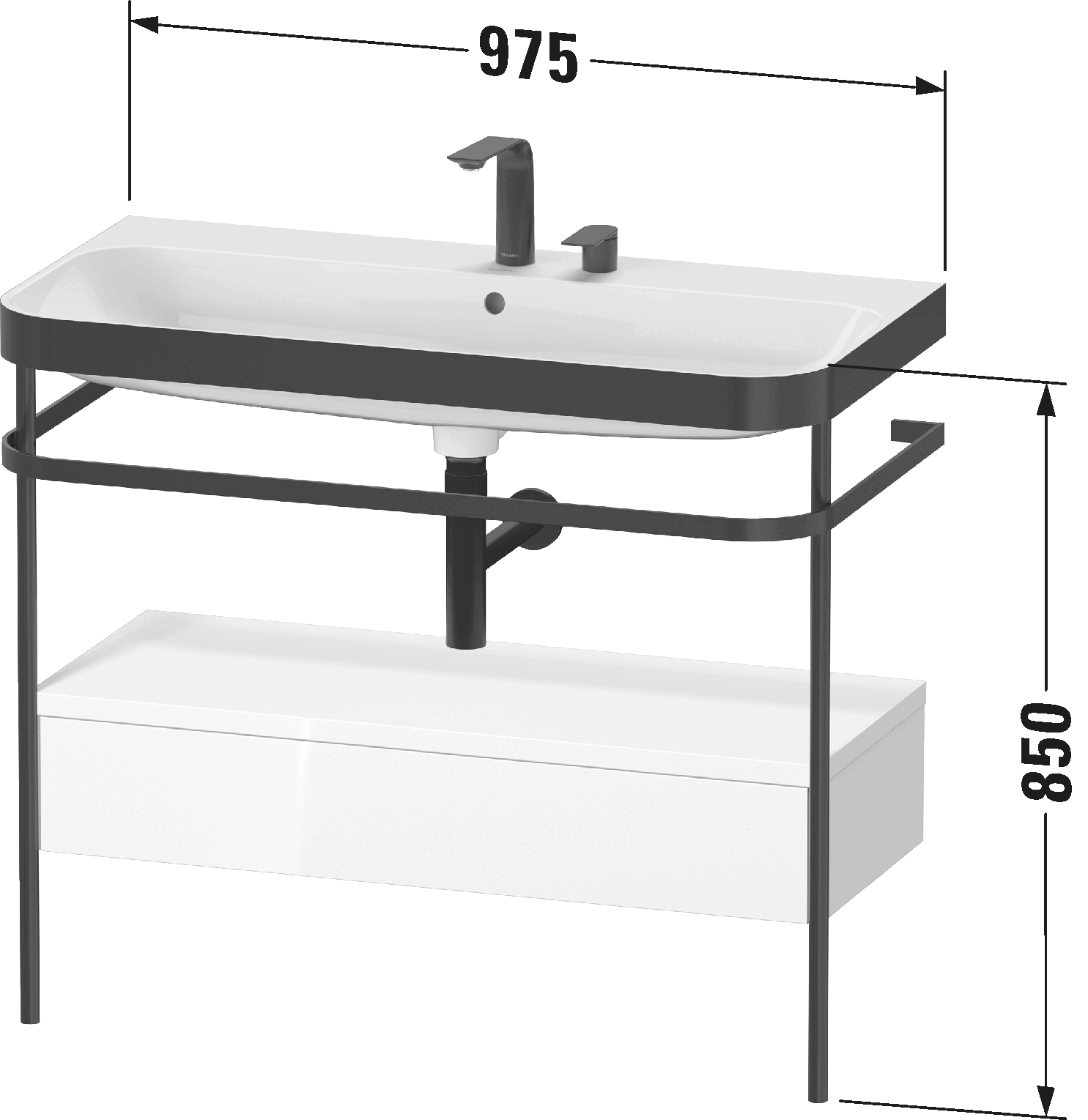 Happy D.2 Комплект c-bonded с металлической консолью и выдвижным ящиком E/N/ 38