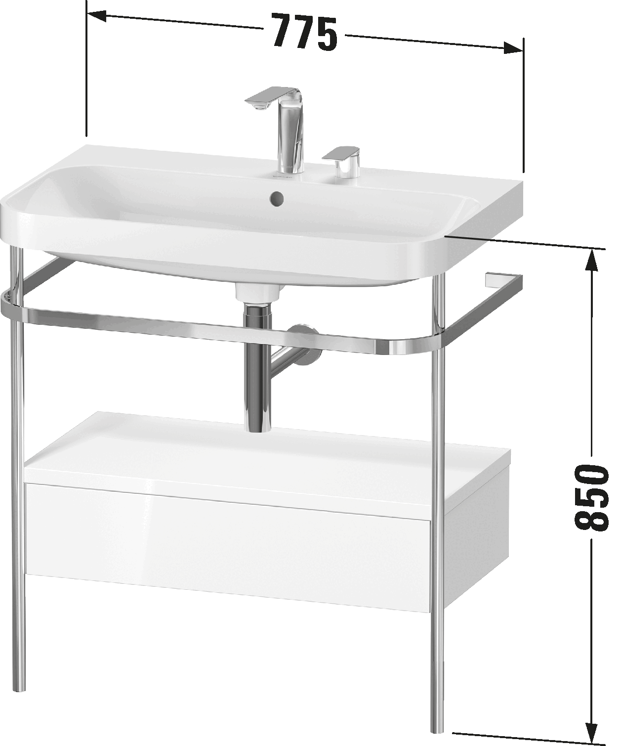 Happy D.2 C-образный комплект с металлической консолью и выдвижным ящиком E/N/ 40