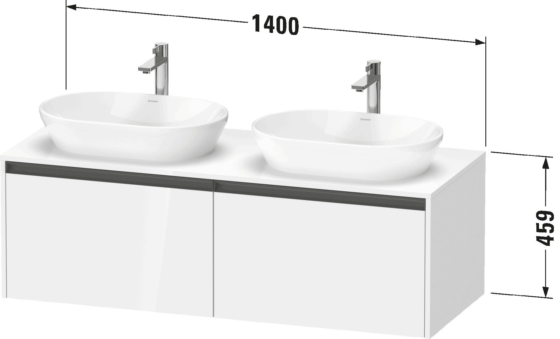 Ketho.2 Тумба под консольную раковину подвесная B/ 45