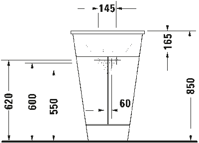 Starck 1 Умывальник для мебели с переливом 8