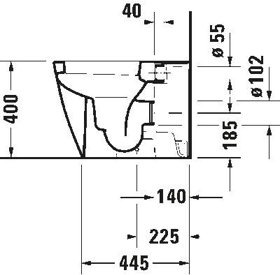 Happy D.2 Унитаз напольный пристенный вариант 10
