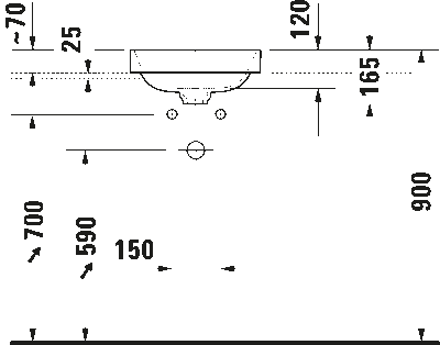Happy D.2 Plus Раковина шлифованный вариант 10