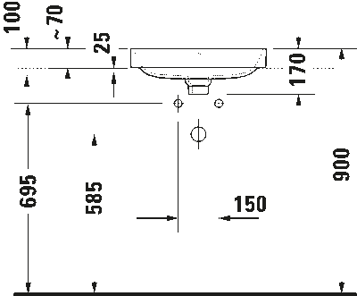 Happy D.2 Plus Раковина шлифованный вариант 17