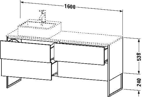 XSquare Тумба под консольную раковину напольная 42
