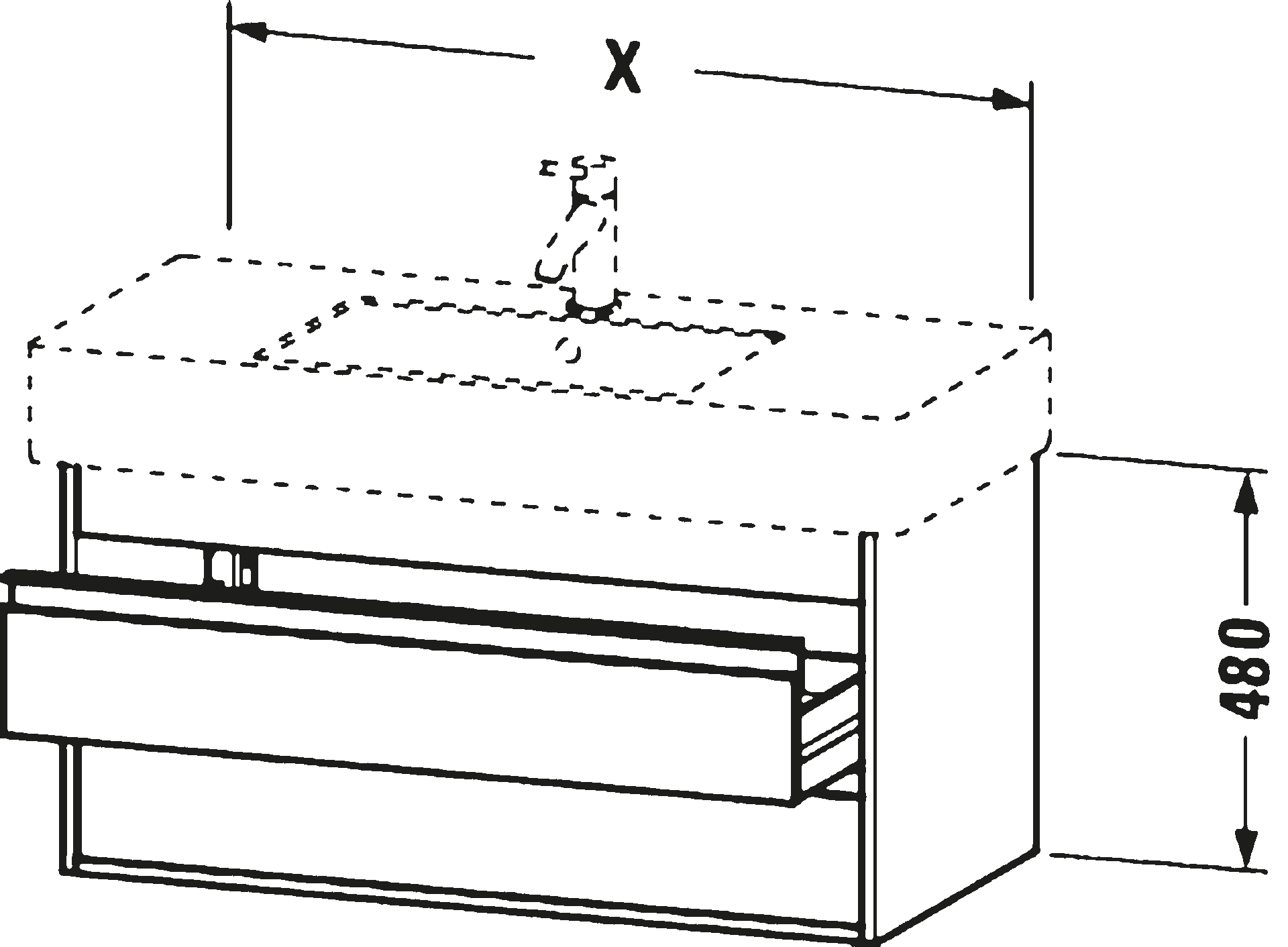 Ketho Тумба под раковину, подвесная 29