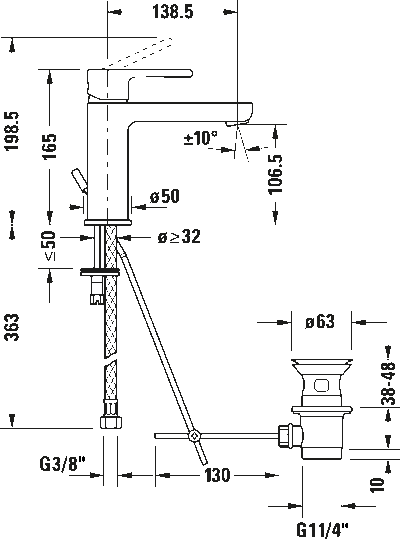 B.2 Однорычажный смеситель для умывальника 28