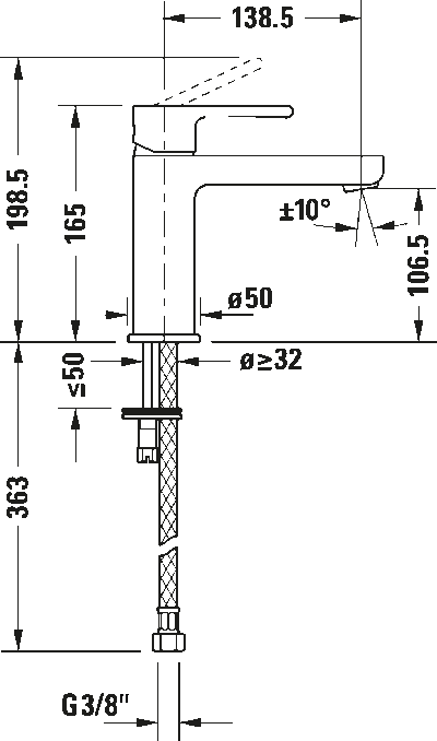 B.2 Однорычажный смеситель для умывальника 25