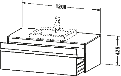 Ketho Тумба под консольную раковину, подвесная 16