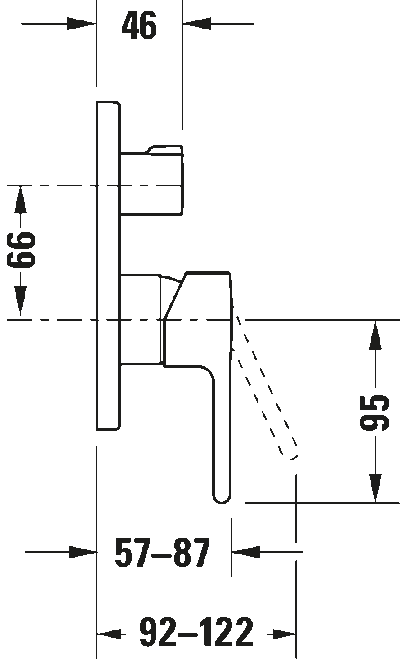B.2 Однорычажный смеситель  скрытого монтажа с переключателем на 2 потребителя 5
