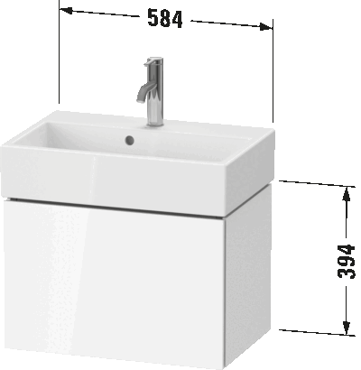 L-Cube Тумба под раковину подвесная 28