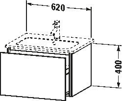 L-Cube Тумба под раковину подвесная 40