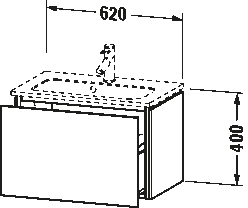 L-Cube Тумба под раковину подвесная 40