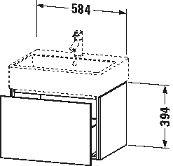 L-Cube Тумба под раковину подвесная 28