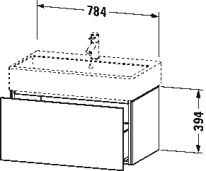 L-Cube Тумба под раковину подвесная 28