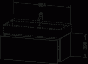 L-Cube Тумба под раковину подвесная 28