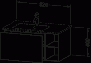 L-Cube Тумба под раковину подвесная 28