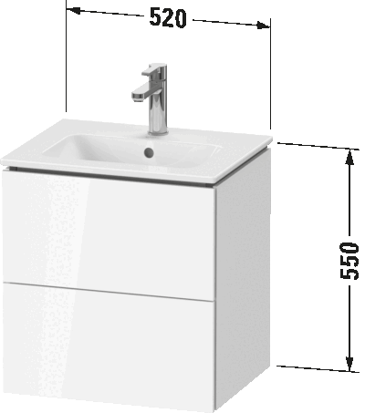 L-Cube Тумба под раковину подвесная 40