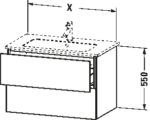 L-Cube Тумба под раковину подвесная 56