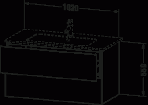 L-Cube Тумба под раковину подвесная 57