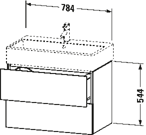 L-Cube Тумба под раковину подвесная 28