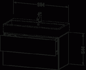 L-Cube Тумба под раковину подвесная 56