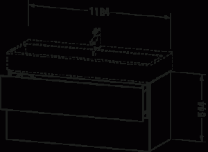 L-Cube Тумба под раковину подвесная 56