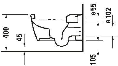ME by Starck Унитаз подвесной с вертикальным смывом 18