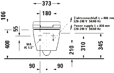 ME by Starck Подвесной унитаз HygieneFlush для SensoWas без смывного края с вертикальным смывом Вращение вкл. крепление 8