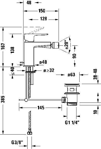 Manhattan Однорычажный смеситель для биде 6