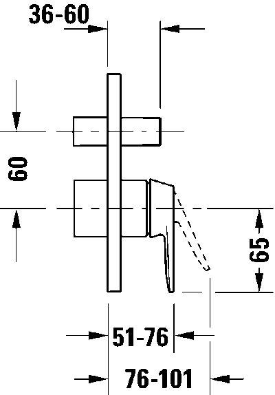 Manhattan Однорычажный смеситель  скрытого монтажа с переключателем на 2 потребителя 10