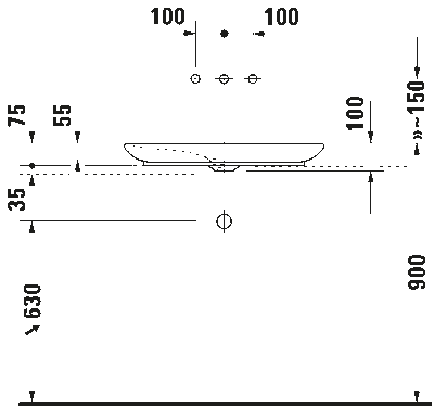 PuraVida Раковина шлифованный вариант 4
