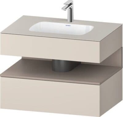 Qatego Встраиваемая раковина с тумбой под консольную раковину 49