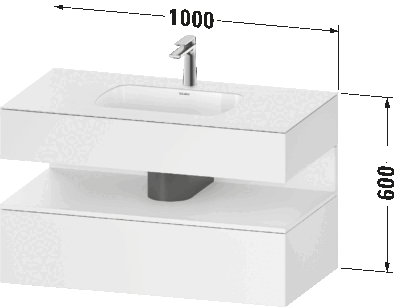 Qatego Встраиваемая раковина с тумбой под консольную раковину 99