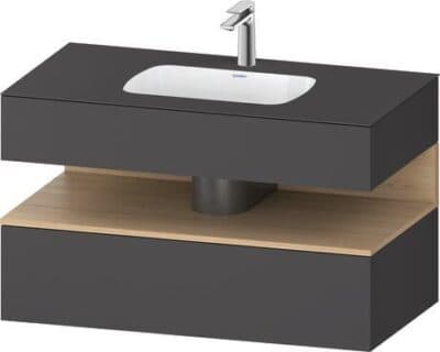 Qatego Встраиваемая раковина с тумбой под консольную раковину 29