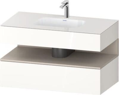 Qatego Встраиваемая раковина с тумбой под консольную раковину 91