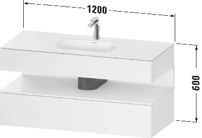 Qatego Встраиваемая раковина с тумбой под консольную раковину 99