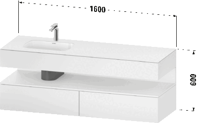 Qatego Встраиваемая раковина с тумбой под консольную раковину 99